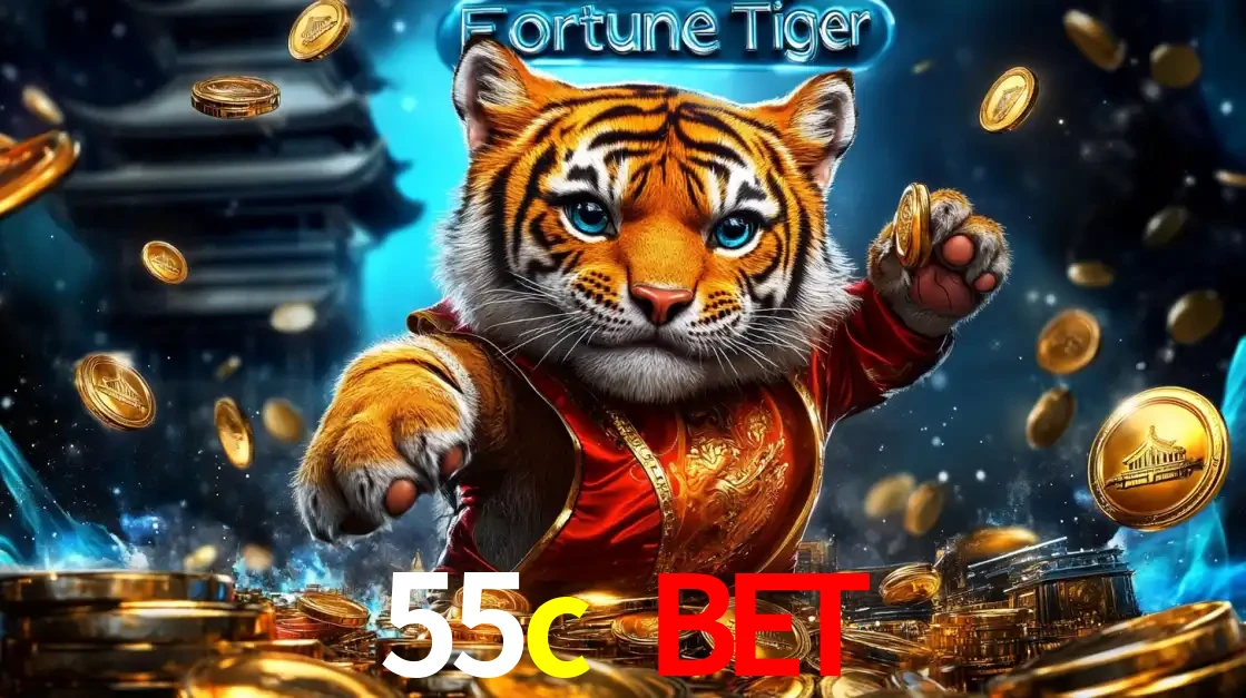 Imagem promocional do jogo de slot Fortune Tiger, com um tigre majestoso em traje tradicional cercado por uma fortuna em moedas de ouro, disponível agora no cassino 55c bet.